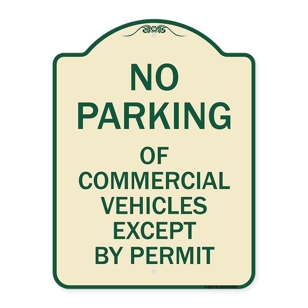 Signmission No Parking of Commercial Vehicles Except by Permit Heavy-Gauge Alum, 18" L, 24" H, TG-1824-23701 A-DES-TG-1824-23701 - main